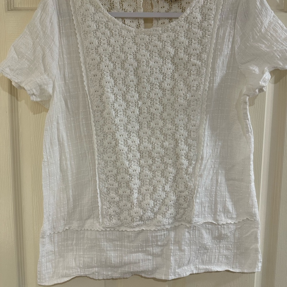 Nine West White Textured Women's Blouse
